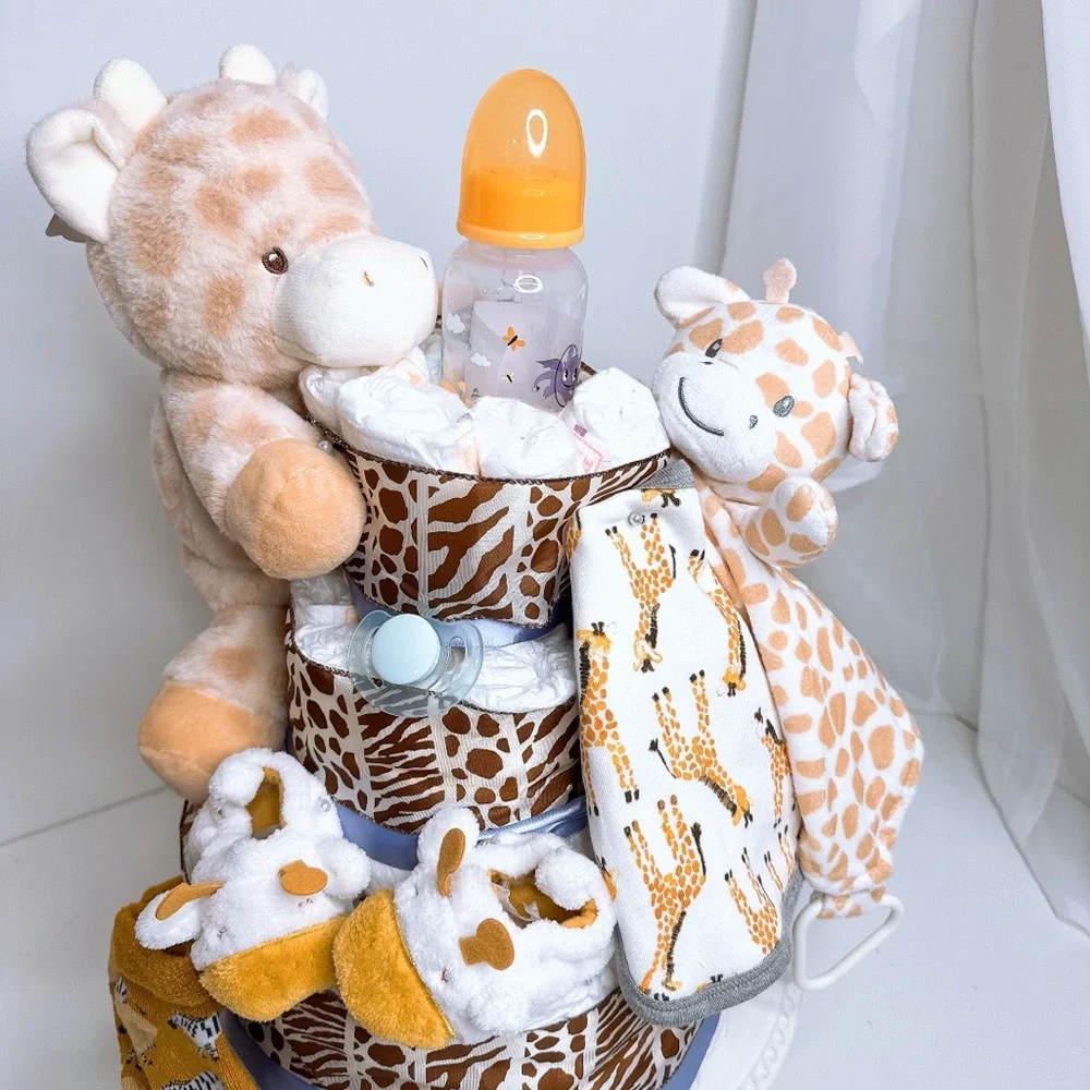Giraffe Diaper Cake, Baby Shower Gift